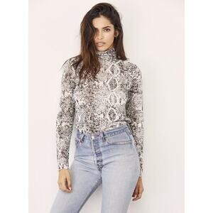 LNA Burnout Lyon Snakeskin Python Turtleneck XS